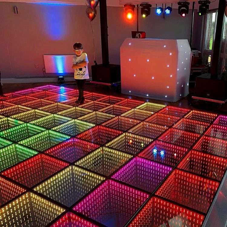Tuiles de sol de lumière de danse 3D illuminées par mariage d'étape de disco d'intérieur